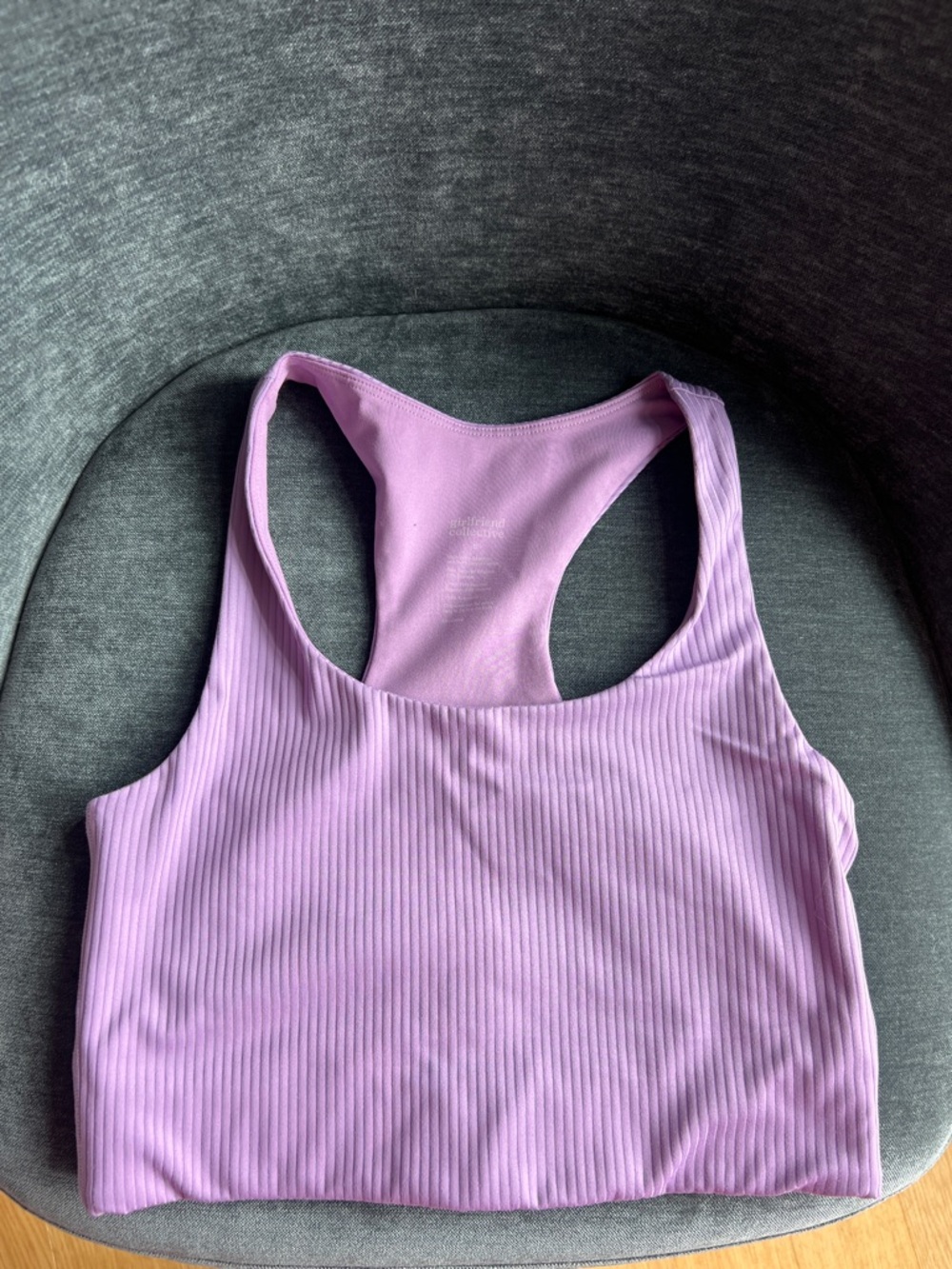 Lilac Ribbed Racerback sports bra